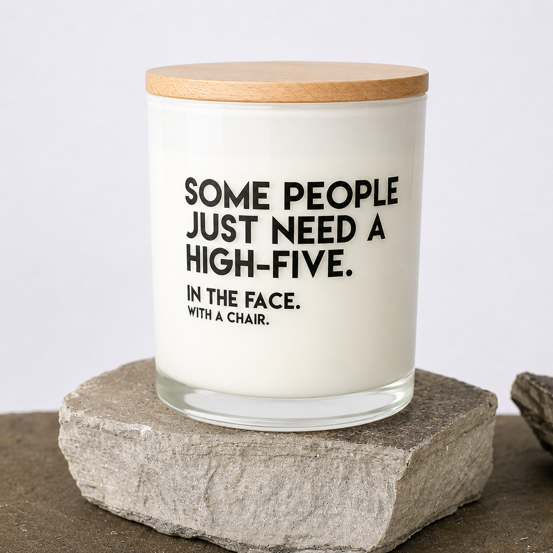 HIGH FIVE IN THE FACE CANDLE