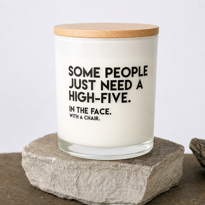 HIGH FIVE IN THE FACE CANDLE