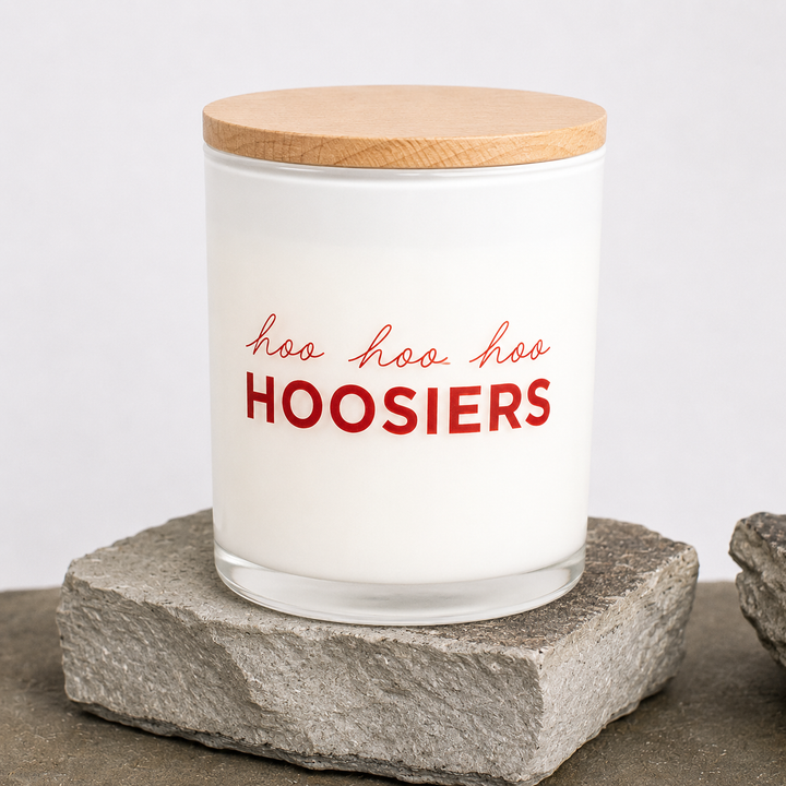 HOO HOO HOOSIERS PRINTED CANDLE