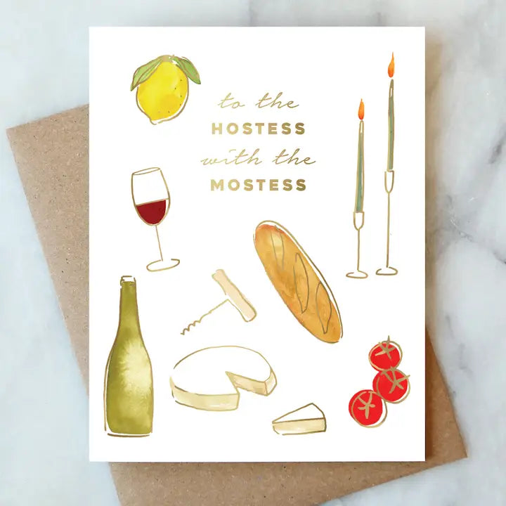 HOSTESS WITH THE MOSTEST GREETING CARD