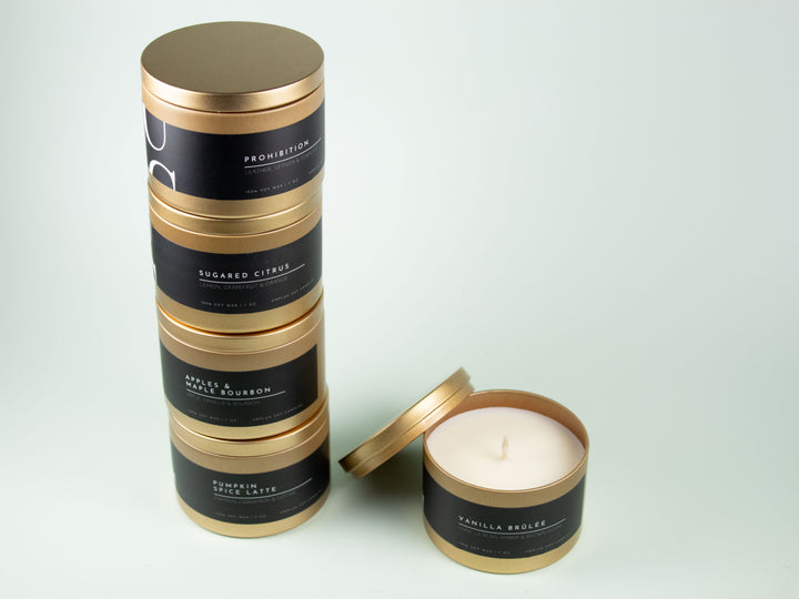 MATTE GOLD TIN CANDLE BUNDLE (BUY 4, GET 1 FREE)