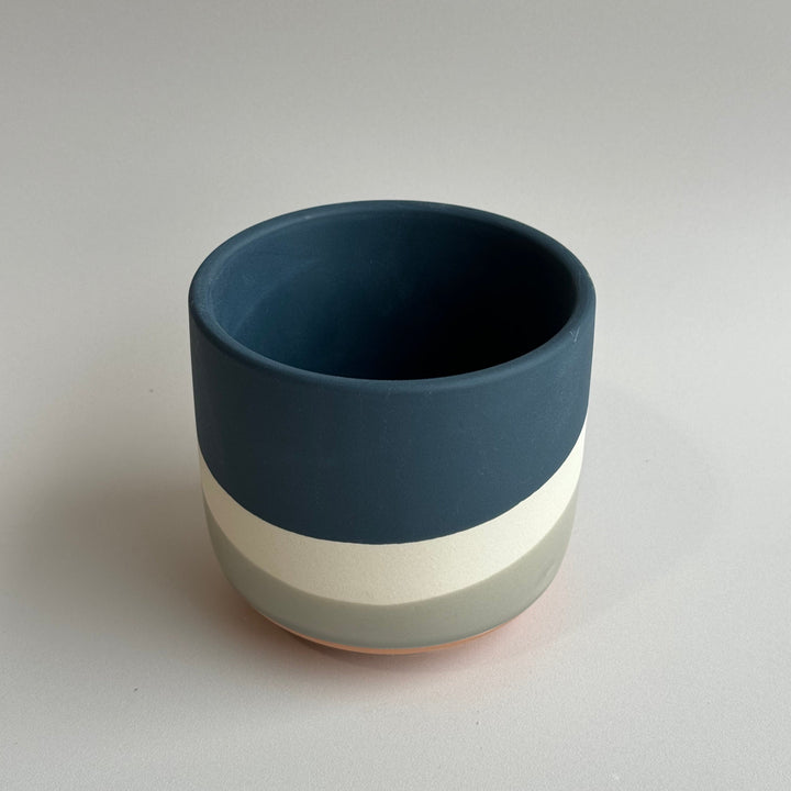 BLUE GEOMETRIC POT