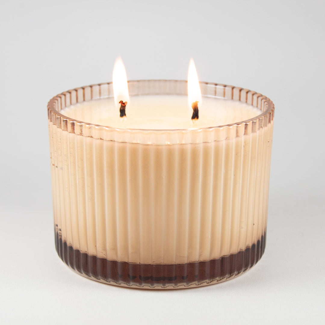 FLUTED GLASS CANDLE