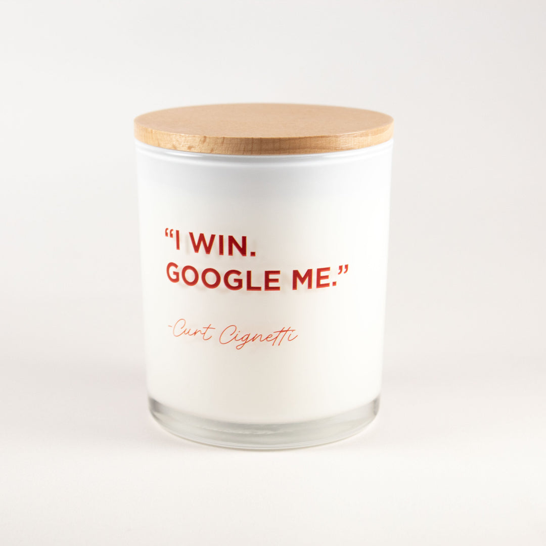 I WIN GOOGLE ME IU PRINTED CANDLE