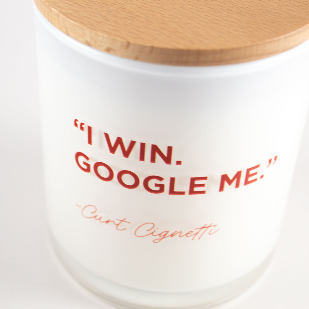I WIN GOOGLE ME IU PRINTED CANDLE