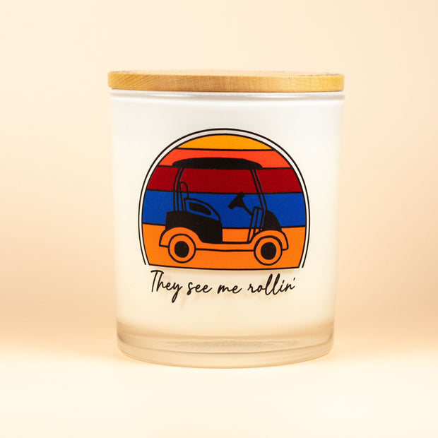 They See Me Rollin' Golf Cart Candle