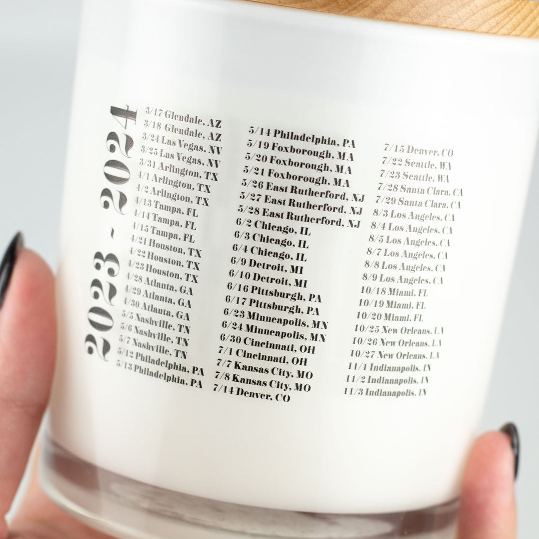 ERAS TOUR DATE TAYLOR SWIFT CANDLE