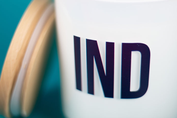 IND BLOCK LETTER CANDLE