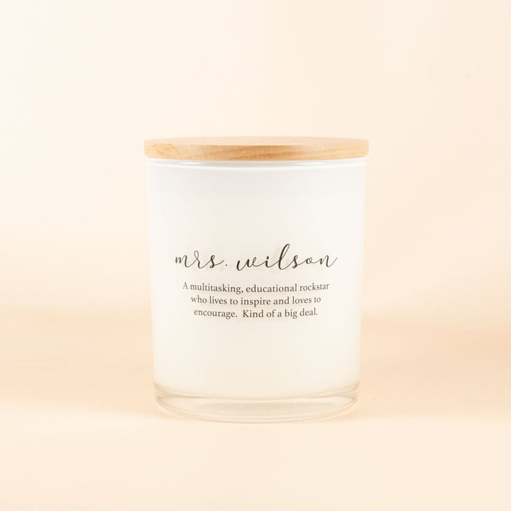 CUSTOM TEACHER NAME DEFINITION CANDLE
