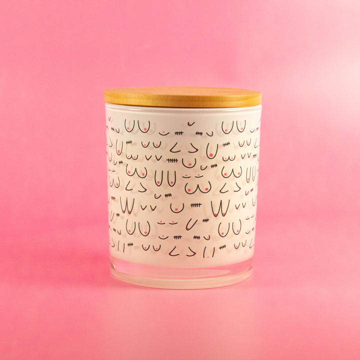 BOOBIES- BREAST CANCER CANDLE