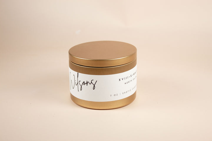 BULK CUSTOM WEDDING MATTE GOLD TINS