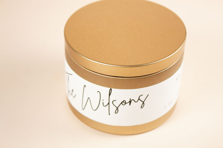 BULK CUSTOM WEDDING MATTE GOLD TINS