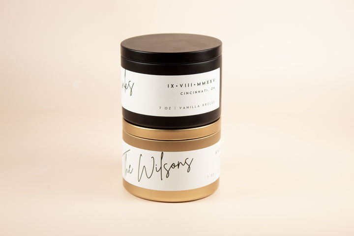BULK CUSTOM WEDDING MATTE BLACK TINS