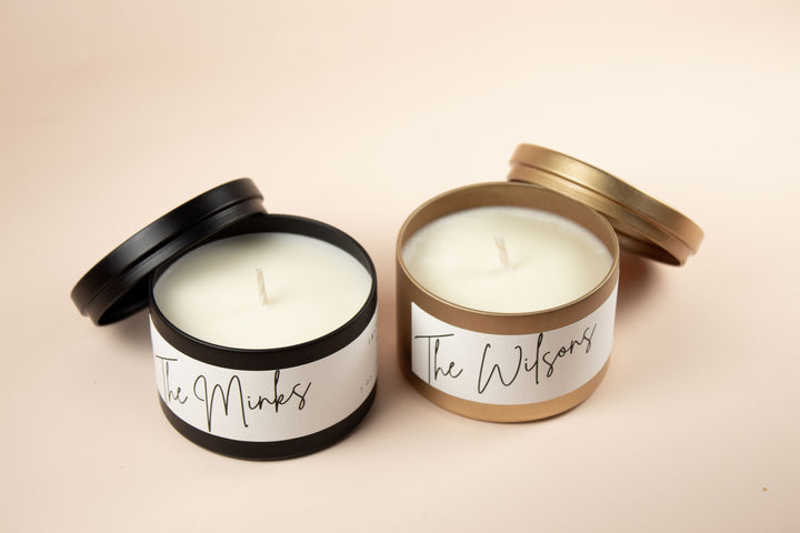 BULK CUSTOM WEDDING MATTE BLACK TINS