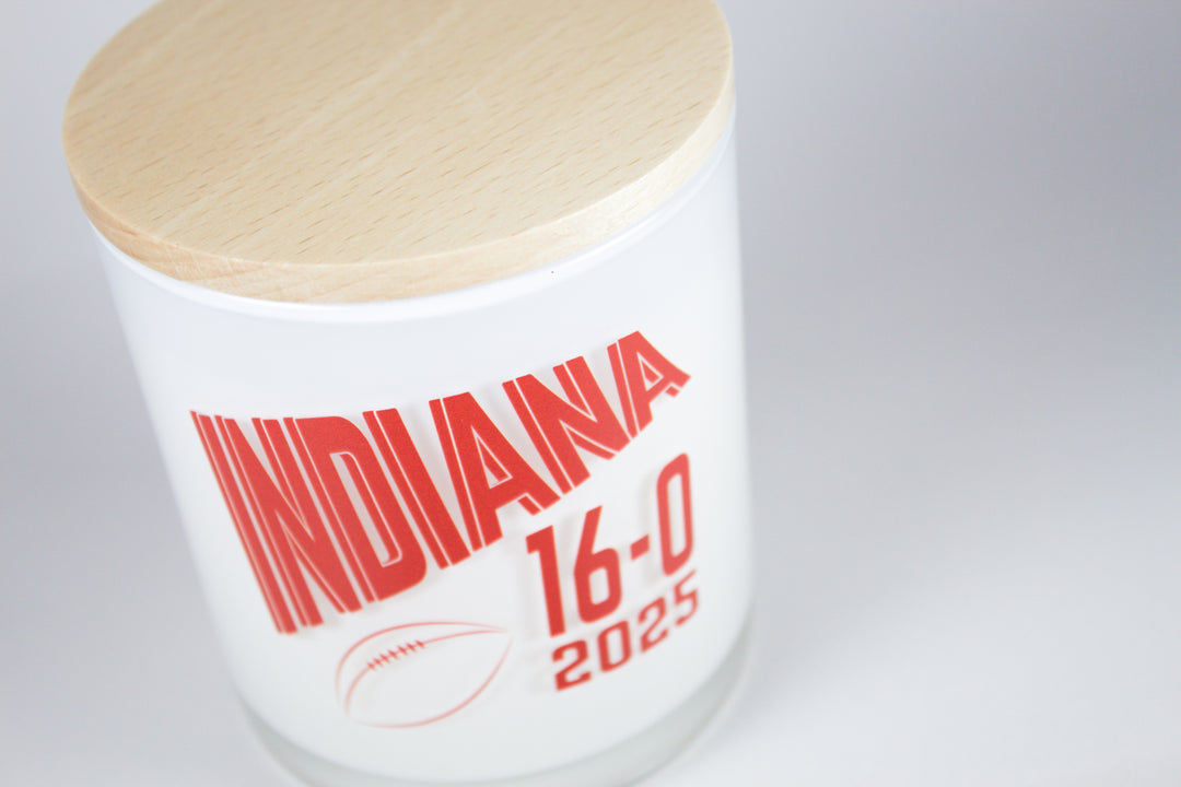 INDIANA UNDEFEATED PRINTED CANDLE