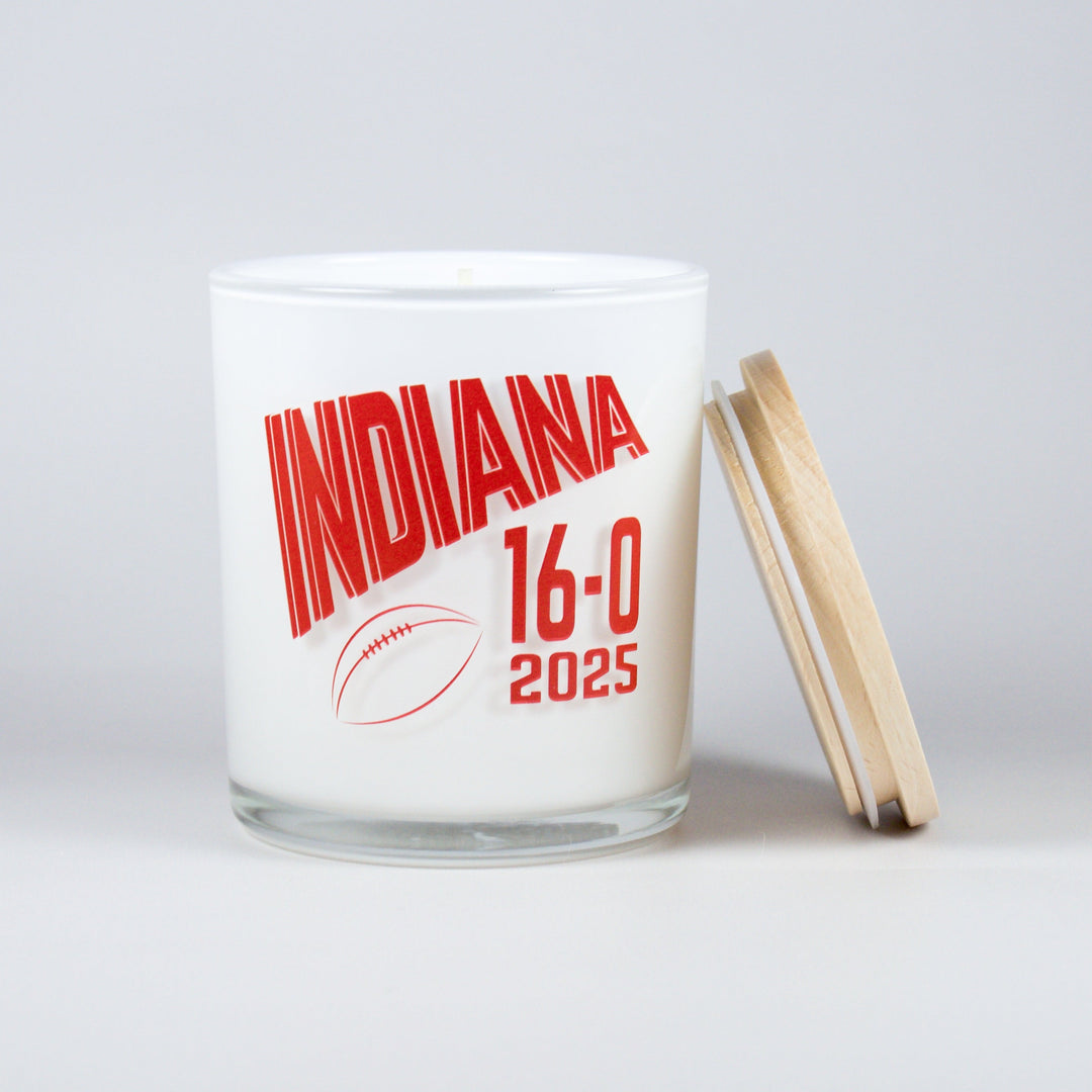 INDIANA UNDEFEATED PRINTED CANDLE