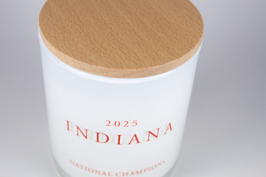 INDIANA FOOTBALL NATIONAL CHAMPS PRINTED CANDLE