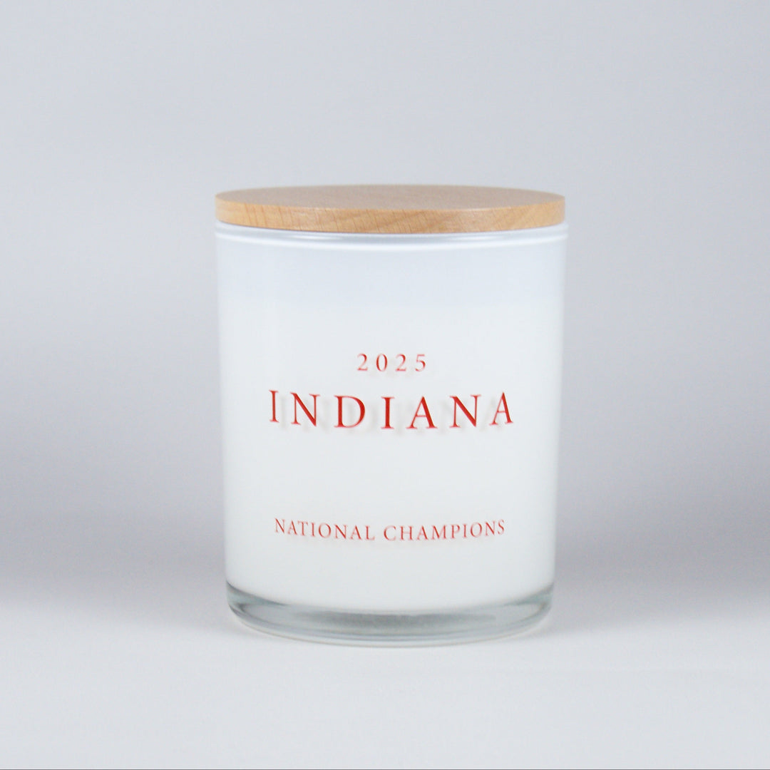 INDIANA FOOTBALL NATIONAL CHAMPS PRINTED CANDLE