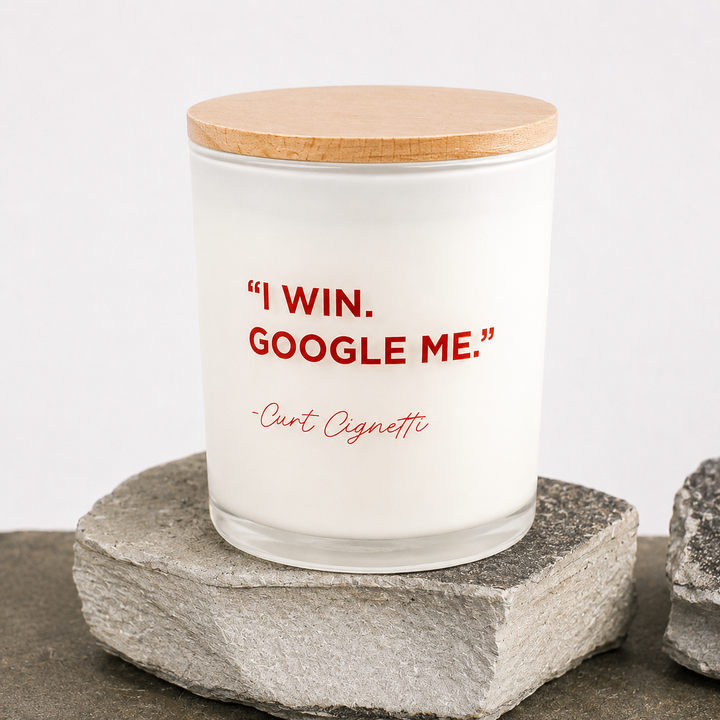 I WIN GOOGLE ME IU PRINTED CANDLE