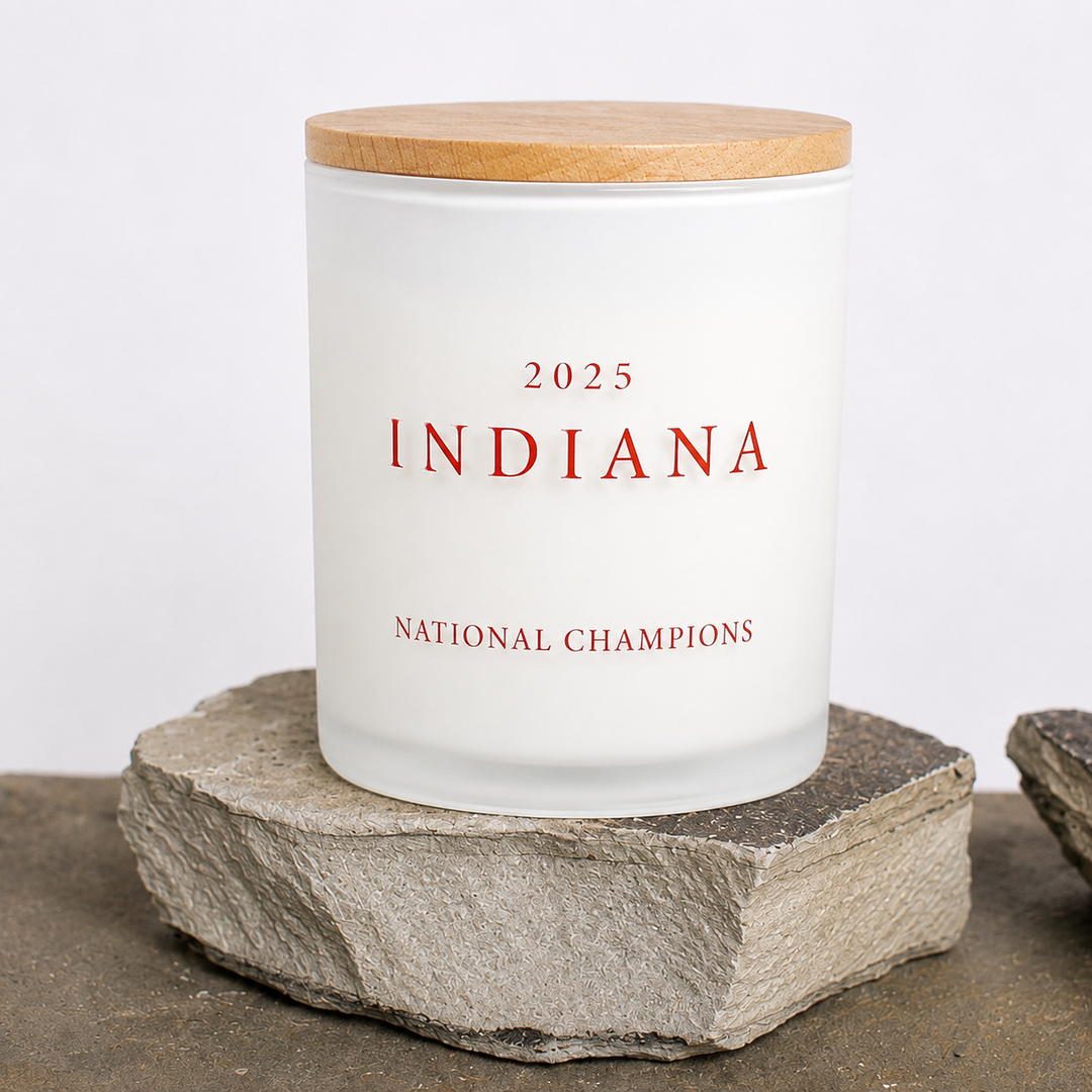 INDIANA FOOTBALL NATIONAL CHAMPS PRINTED CANDLE
