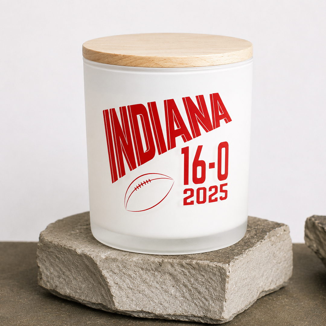 INDIANA UNDEFEATED PRINTED CANDLE