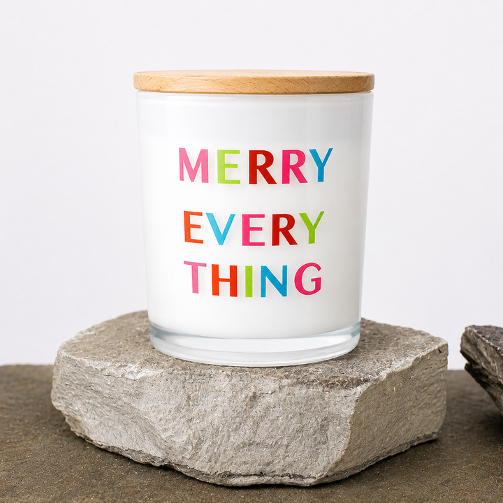 MERRY EVERYTHING PRINTED CANDLE