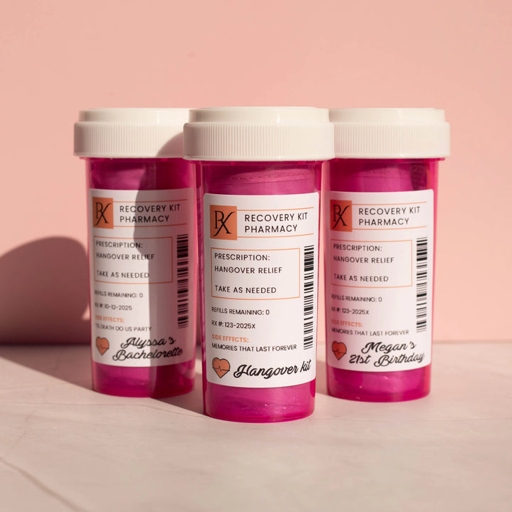 MINI PRESCRIPTION BOTTLE HANGOVER KIT