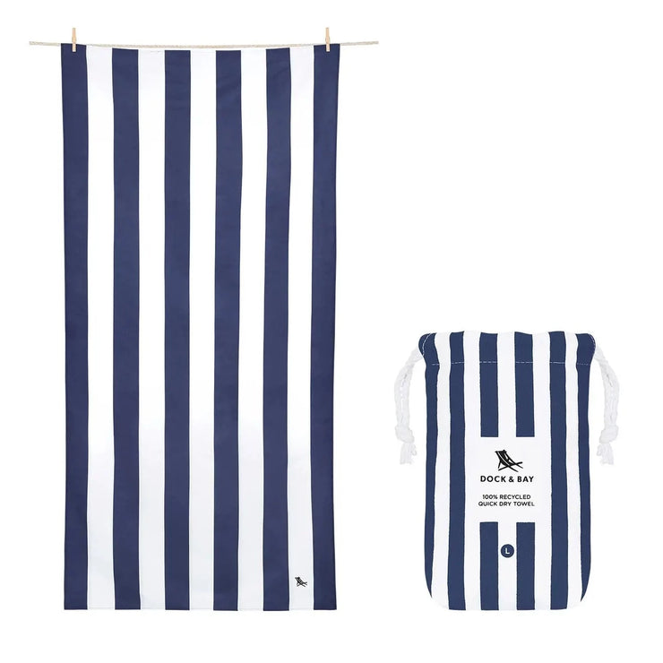 QUICK DRY BEACH TOWEL-NAVY BLUE