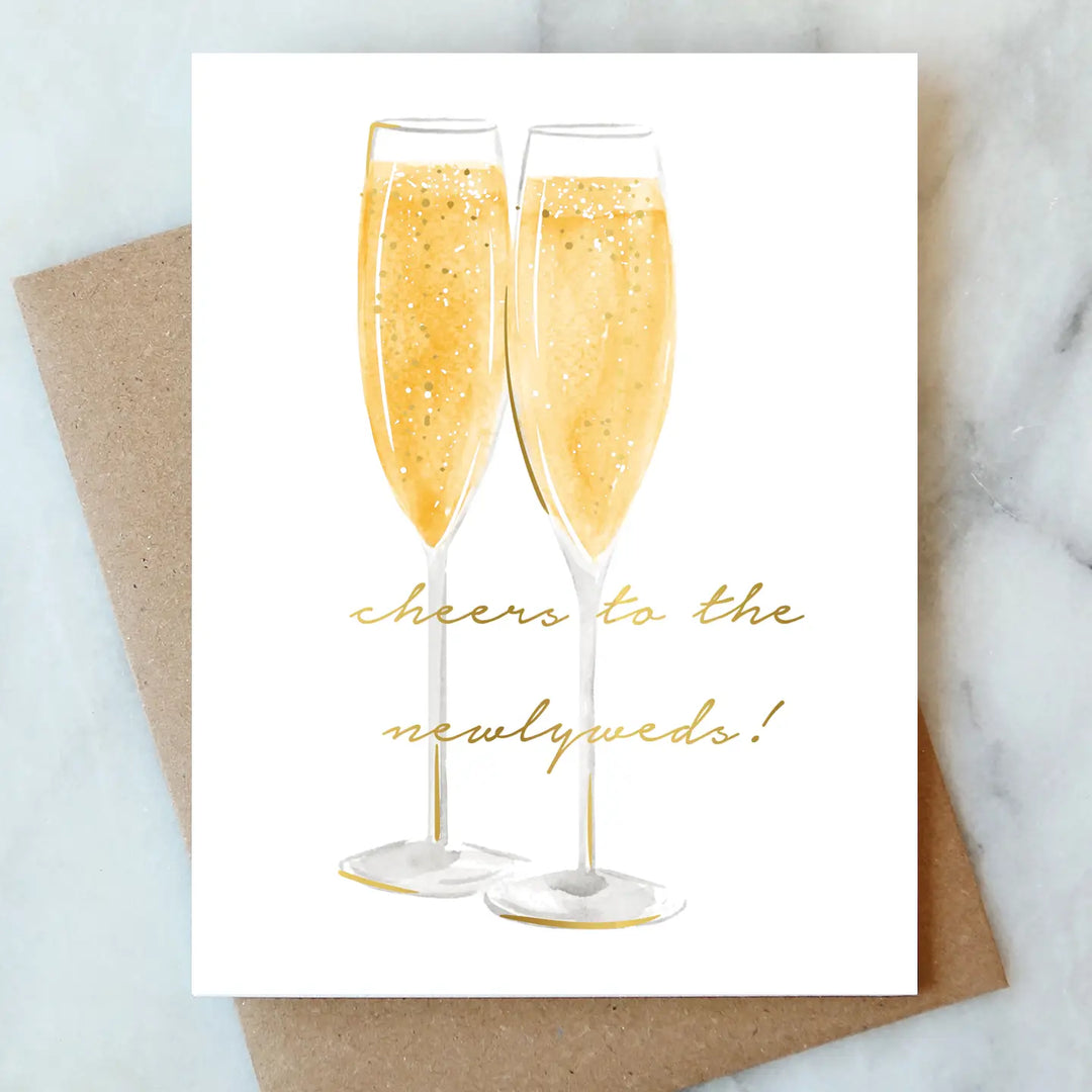 CHEERS TO THE NEWLYWEDS GREETING CARD