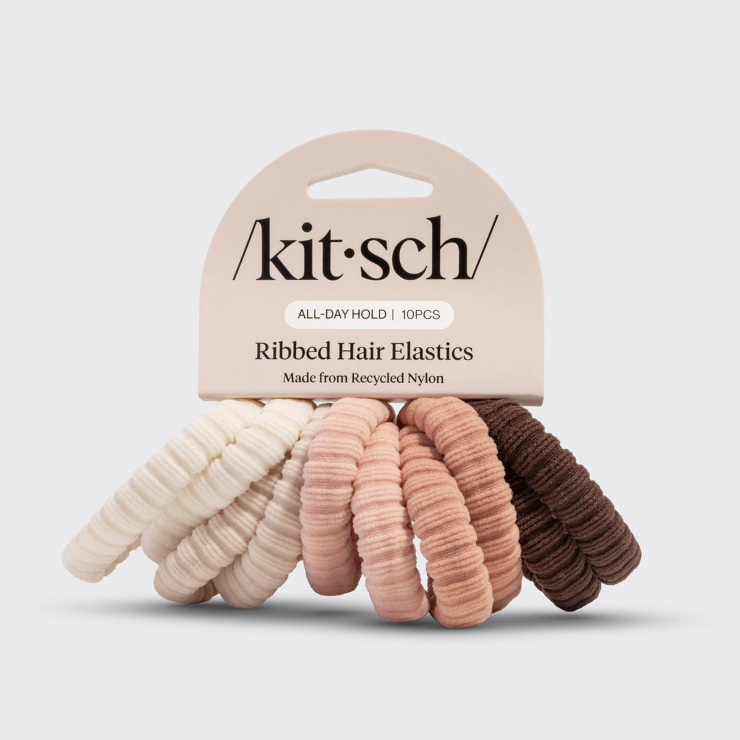 RIBBED HAIR ELASTICS-10 PC