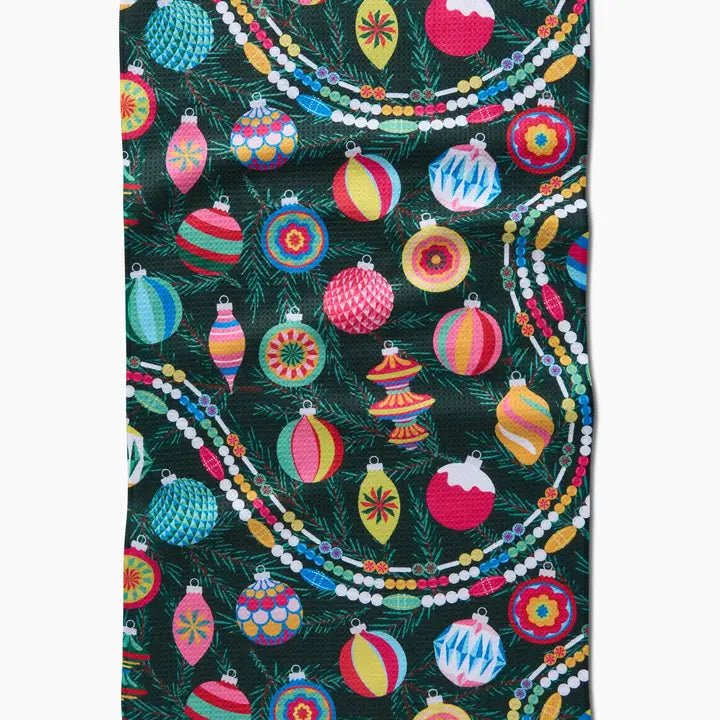 SHINY ORNAMENTS TEA TOWEL