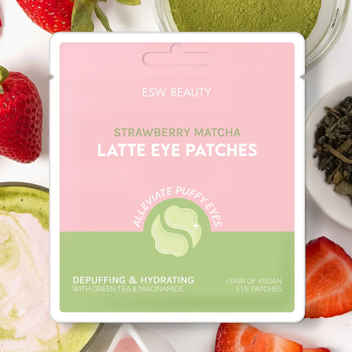 STRAWBERRY MATCHA LATTE DEPUFFING & HYDRATING EYE PATCHES