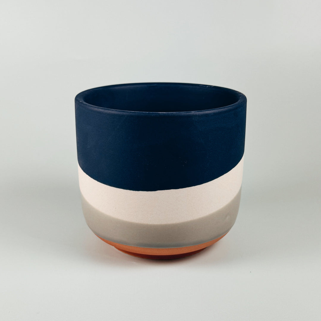 BLUE GEOMETRIC POT