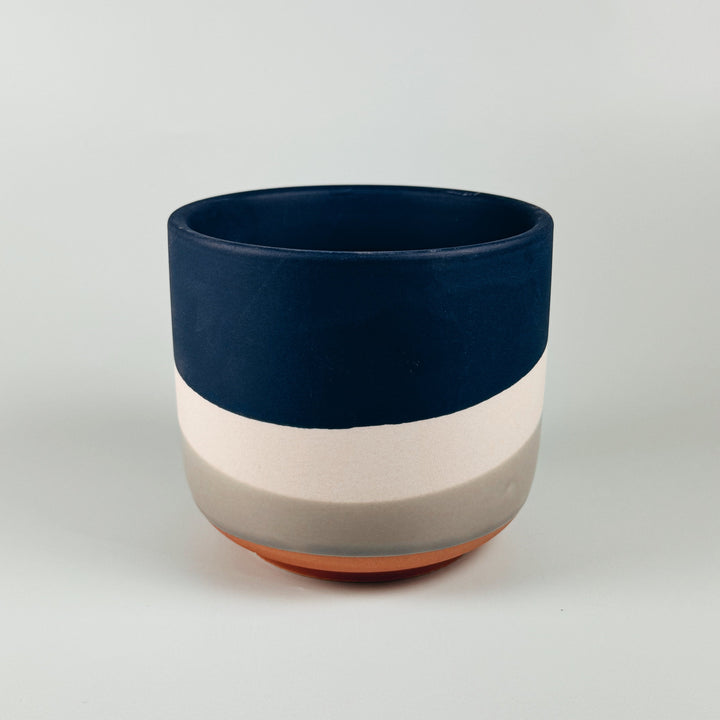 BLUE GEOMETRIC POT
