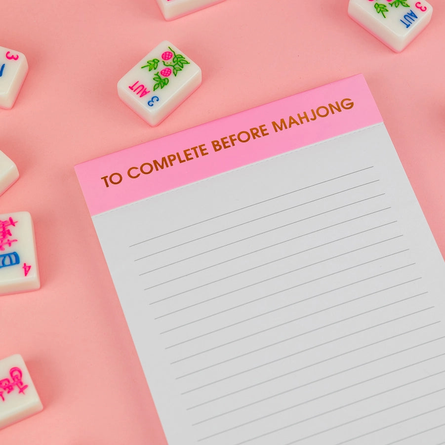 TO COMPLETE BEFORE MAHJONG LINED NOTEPAD