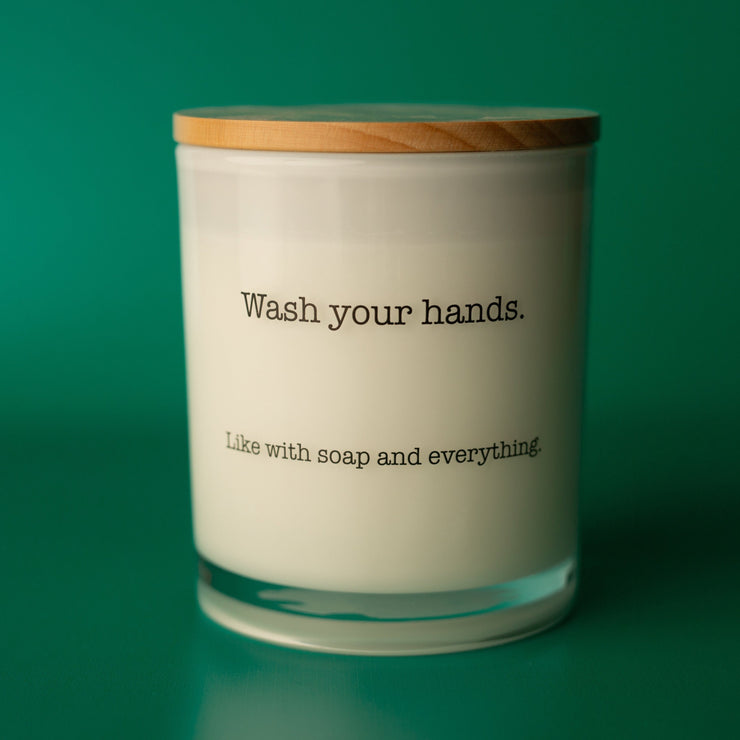 wash your hands soy candle