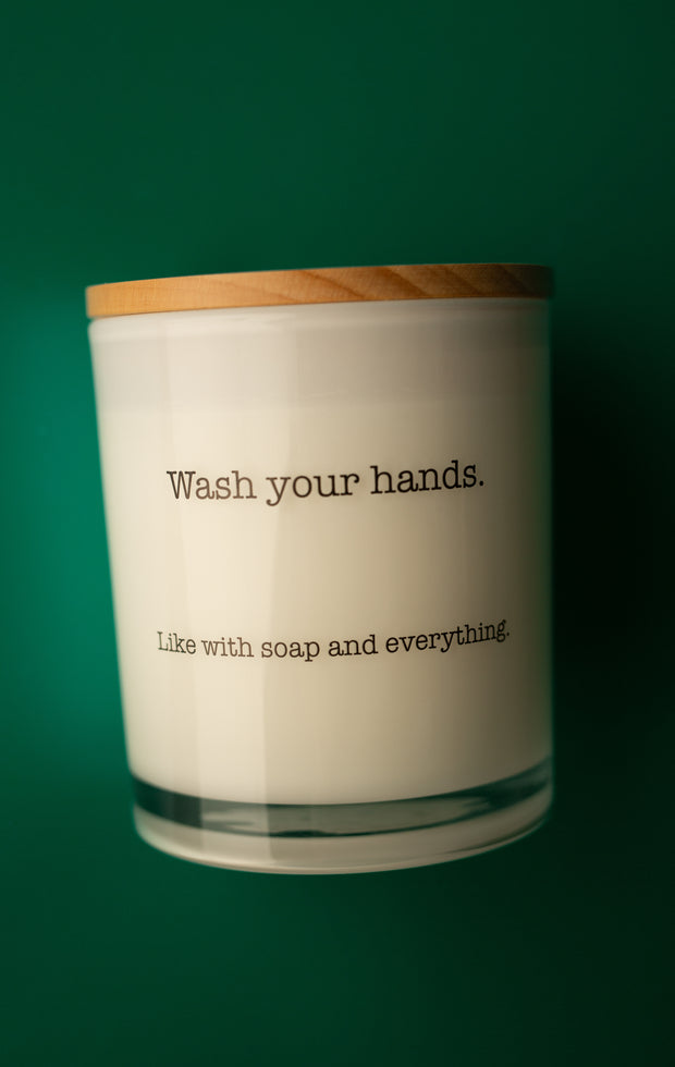 WASH YOUR HANDS PRINTED CANDLE