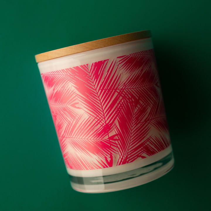 PINK PALM LEAF CANDLE