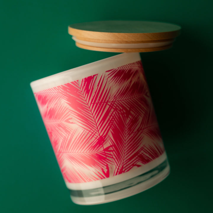 PINK PALM LEAF CANDLE