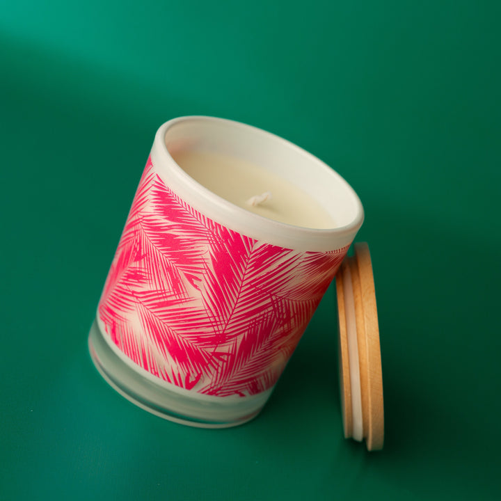PINK PALM LEAF CANDLE