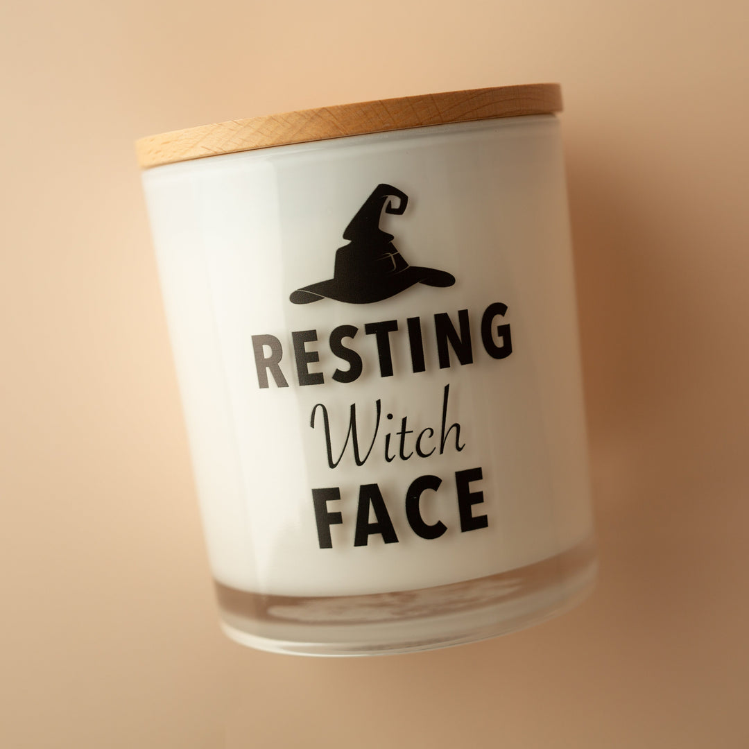 RESTING WITCH FACE CANDLE