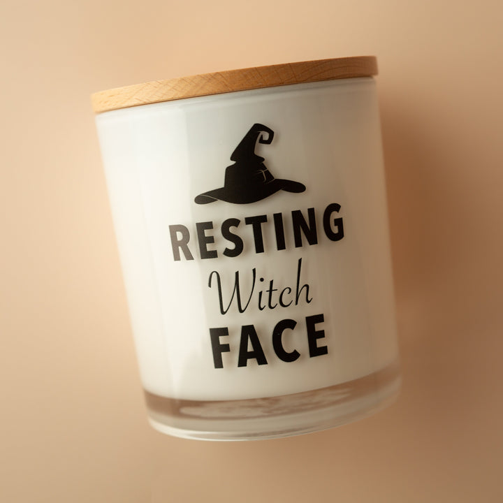 RESTING WITCH FACE CANDLE