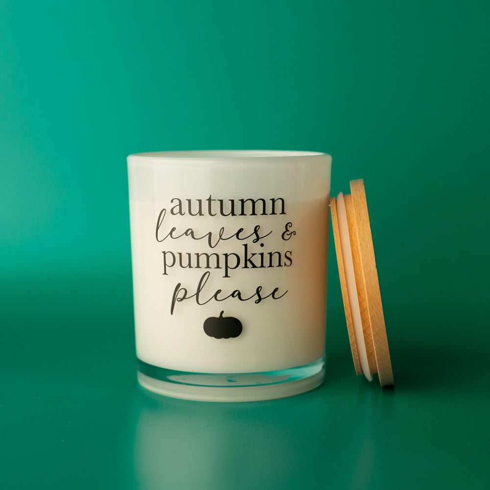 AUTUMN LEAVES AND PUMPKINS PLEASE CANDLE