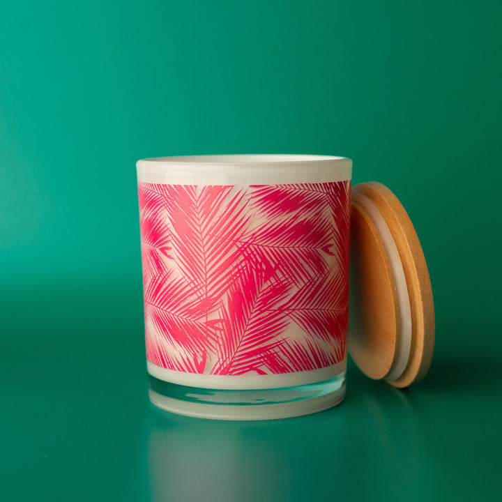 PINK PALM LEAF CANDLE
