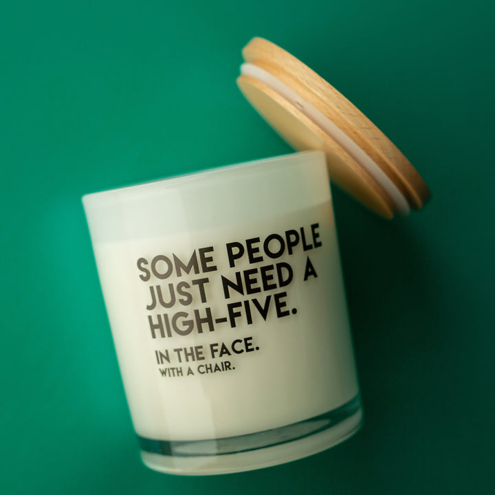 HIGH FIVE IN THE FACE CANDLE