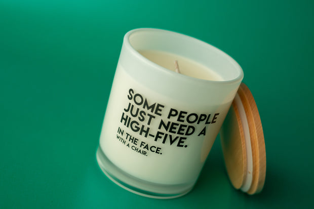 HIGH FIVE IN THE FACE CANDLE