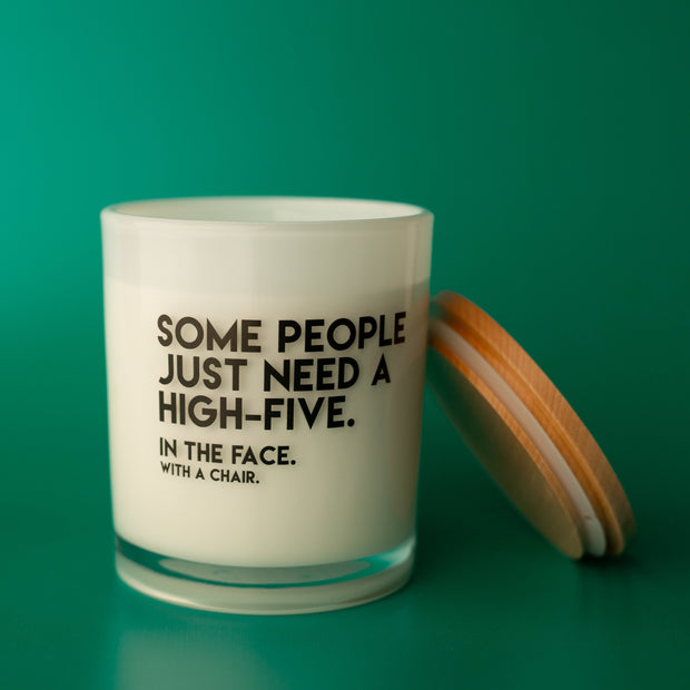 HIGH FIVE IN THE FACE CANDLE