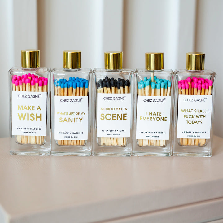 CHEZ GAGNE GLASS BOTTLE MATCHES