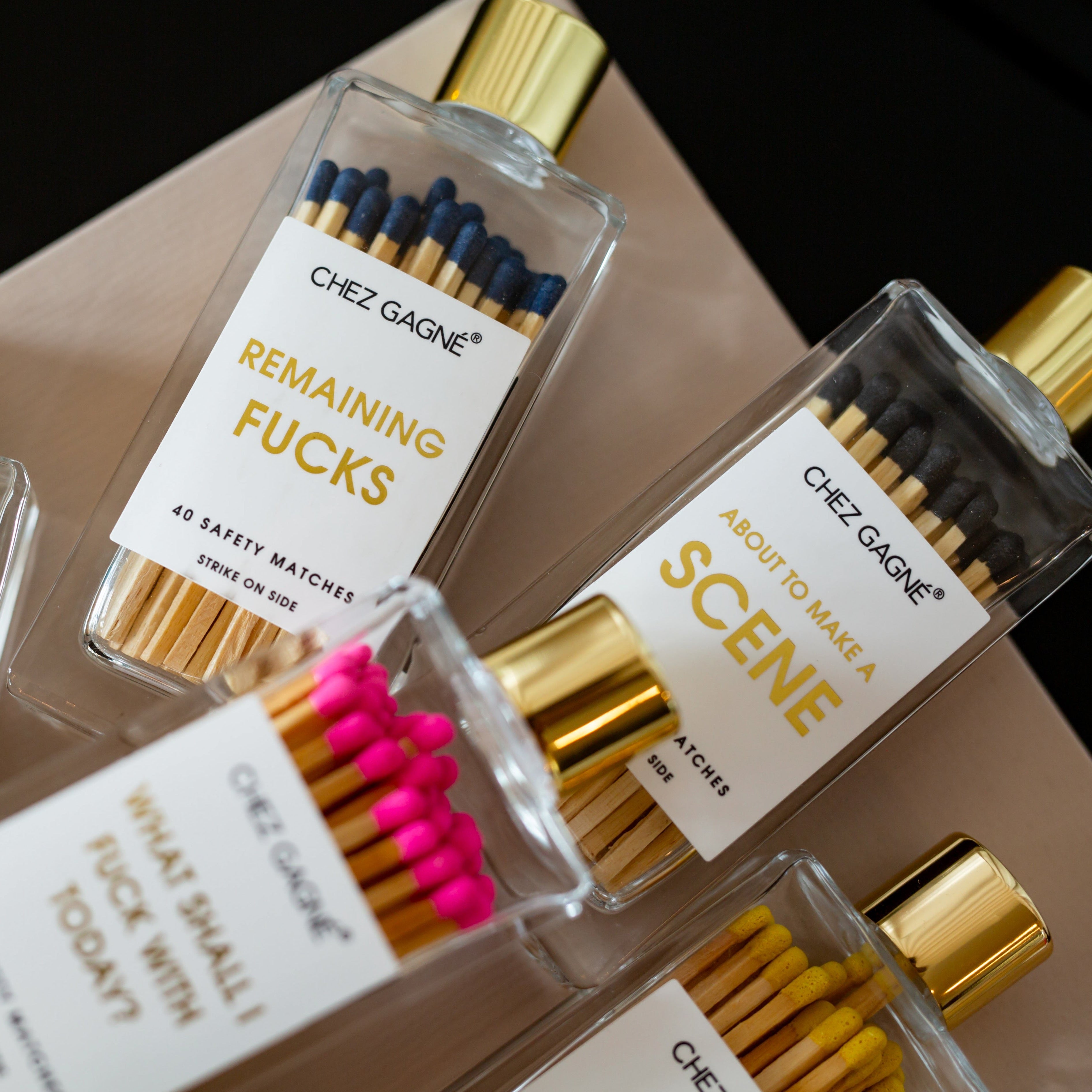 CHEZ GAGNE GLASS BOTTLE MATCHES