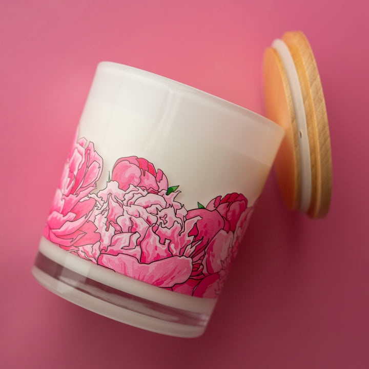 pink peony candle